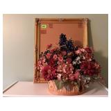 Ornate frame, floral basket