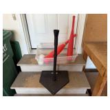 Tee ball toys, plastic bats, balls, hitting tee