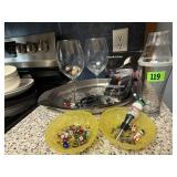 Bar lot, wine glasses, shot glass, glass charms,