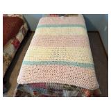 Pastel striped afghan