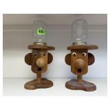 Wood crafted candy dispensers (2)