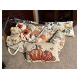 Fall plush blankets, throw pillows