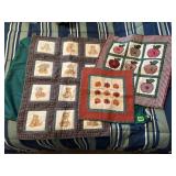 Cherished Teddies needlepoint, quilted wall