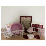 Valentine decorations, needlepoint, Isabel Bloom