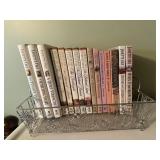 Books by Janette Oke, wire basket