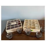 Pottery Barn votive candles, votive holder