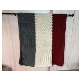 Striped chunky knit afghan