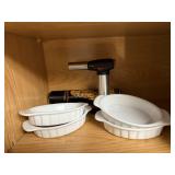 Baking dishes, cooking torch