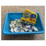Leap Frog school bus, alphabet magnets,battery