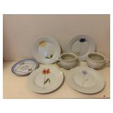 Pier 1, Hallmark plates, stoneware mugs