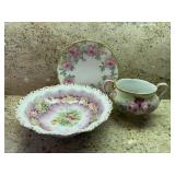 French Limoge plate, floral dishes