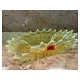 Yellow blown glass dish