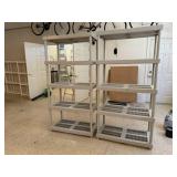 Plastic storage shelves (2)