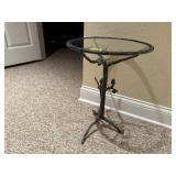 Wrought iron glass top branch table