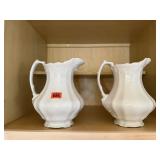 Ironstone pitchers (2)