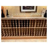 Contents of wine cellar, stemware, bottles,