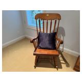 Rocking chair, throw pillow