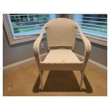 Frontgate white wicker patio chair