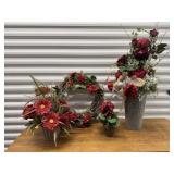 Wreath, floral arrangements