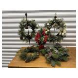 Christmas wreaths, wrought iron wreath stands
