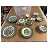 Tote of Colonial Homestead dishes