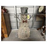 Lighted snowman yard decoration