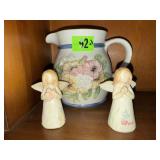 Floral pitcher, angels (2)