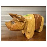 Wood carved pig