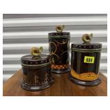 Chocolate Berries canister set, 3 piece