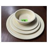 Fiestaware dishes, plates (3), bowl