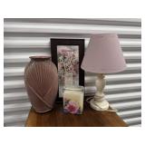 Decor lot, lamp, vase, picture, candle