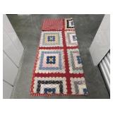 Vintage Granny square quilthand pieced, hand