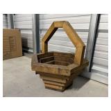 Wooden handmade basket planter