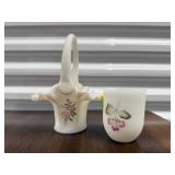 Fenton glass shade, basket