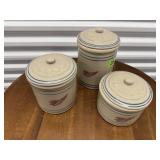 Red Wing stoneware 3 piece canister set