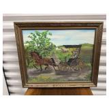 Amish buggy ride artworkframed painting