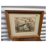 Farmhouse artworkmatted & framed