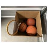 Basketballs (3), Wilson tennis racquet