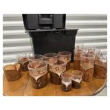 Western leather cuffed drinkware