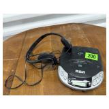 RCA discman, headphones