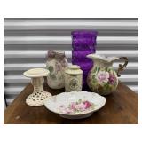 Vase, candlestick, dishes, decor