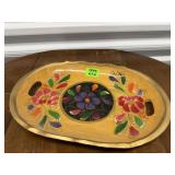 Hand painted wooden tray