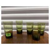 Green drinking glasses (5)