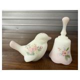 Fenton glass bird, bell