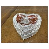 Antique ruby crystal trinket box