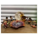 Fall decorations, plate, cup, leaf plate