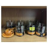 Banded rocks glasses, Texas souvenir cup, saucer