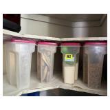 Matching pink dry storage containers (4)