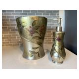 Matching waste bin, soap dispenser