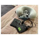Travel lot, hooded neck pillow, passport wallets,